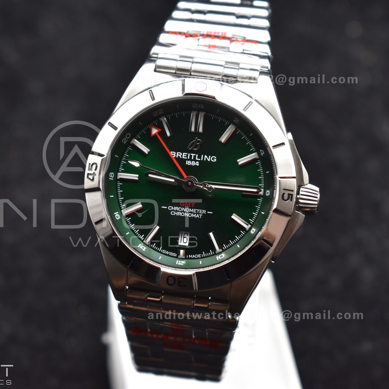 Breitling BLS Factory Chronomat Automatic 1:1 Best Edition GMT 40mm Green Dial On SS Bracelet A2836